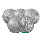 Lot of 5 - 1 oz Silver Eagle Coin BU - Random Year - US Mint