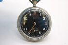 F Vintage G.S.T.P Military Black Dial Top Wind Pocket Watch Working