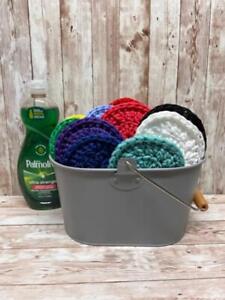 Handmade Crochet Nylon Sheen Scrubbies Kitchen Bathroom 4 inches