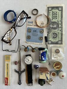 Junk Drawer Mixed Lot Wholesale Flea Mrkt Jewelry Glasses Japan Pitcher Vintage