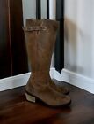 John Fluevog Women Size 10 Brown Leather Knee Tall Buckle Riding Boot  Rustic