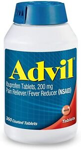 Advil Ibuprofen Tablets 200 mg Pain Reliever/Fever Reducer 360 Tablets, Exp 2026