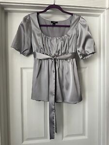 Women’s Empire Waist Top-Size Small-Color Gray-Excellent Condition