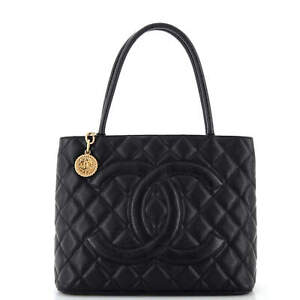Chanel Medallion Tote Quilted Caviar Black