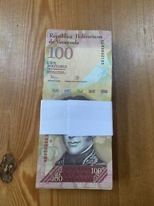 Venezuelan Bundle 100 Bolivars, 100 PCS