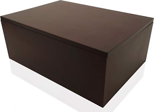 Wooden Storage Box for Home - Large Wood Keepsake Box with Lid - Dark Brown Box