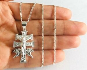 925 Silver Caravaca Cross Necklace 20