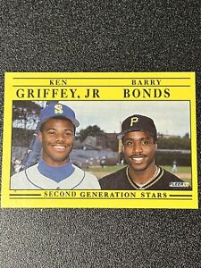 1991 Fleer - #710 Barry Bonds and Ken Griffey Jr. RARE PRINT ERROR CARD-  dots
