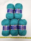5 Skeins Of Herrschners 2 Ply Afghan Yarn In Teal! #2 Weight! Soft!