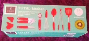 GIBSON HOME 15 Piece RED Gadgets and Kitchen Tools Combo Set NEW