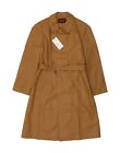 VINTAGE Mens Trench Coat IT 44 XS Brown Polyester LQ04