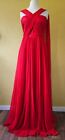 JOHN LEWIS red Drape Grecian maxi dress size 14 evening long party wedding boned