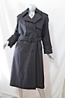 Woman Burberry Black Trench Coat With Removable Camel Liner Size 6 8