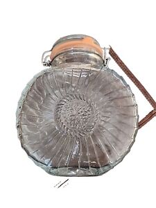 Hermetic Glass SUNFLOWER Canister Jar with Bail Lid ITALY