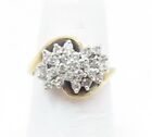 14K Yellow Gold ~3/8CTW Diamond Cluster Bypass Ring Size 5.75