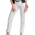 CAbi #331 Stella White Slim Leg Skinny Distressed Mid Rise Jeans Size 4