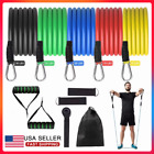 11 PCS Resistance Band Set Yoga Abs Exercise Fitness Tube Gym Home Workout Bands