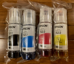 Genuine Epson 522 Ink Bottles 4 Pack for ET-2720 ET-2800 ET-2400 ET-4700 ET-4800