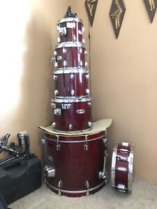 Mapex M Series 6-piece Drum Set Kit Maroon - 22, 14, 14, 12, 10, 8 w/Tom Mounts