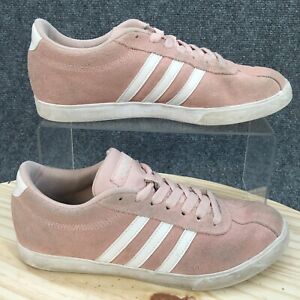 Adidas Sneakers Womens 6.5 Pink Courtset Low Lace Up Suede Casual Shoes CG5818