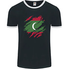 Torn Maldives Flag Maldivian Day Football Mens Ringer T-Shirt FotL
