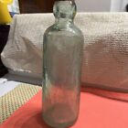 ANTIQUE 1886-1903 GEORGE HERRMANN Light Green Blob Top SODA Bottle Star -S
