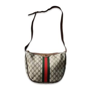 GUCCI x VINTAGE Anniversary Collection Sherry GG Web Stripe Crescent Bag