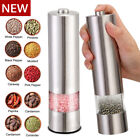 Electric Salt and Pepper Grinder Set Mill Shakers Adjustable Stainless Steel