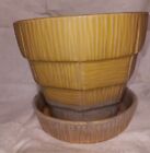 New ListingLarger Yellow McCoy Art Pottery Flower Pot With saucer