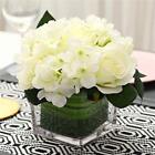 Artificial Silk Rose Flower Centerpiece Arrangement in vase for Spring White