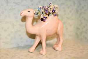 Vintage Planter Figurine BRUSH McCOY Standing Camel Blush Pink 5