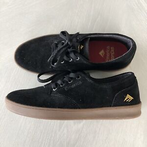 EMERICA The Romero Mens Size 7 Shoes Laced Black Suede Skate Skateboard Sneaker