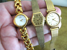 Lot of 3 SEIKO Vtg Womens Quartz Watches Old Watch Lot - 1 w Rare Fastener Clasp