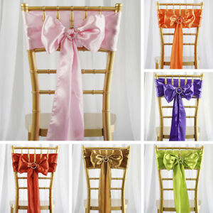 50 Satin CHAIR SASHES Ties Bows Wedding Party Catering Reception Decorations