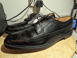 Vintage FLORSHEIM Imperial Black Longwing 13 V-Cleat 5 Nail Oxfords Amazing Cond