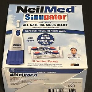 NeilMed Sinugator Cordless Pulsating Sinus/Nasal Wash/Lavage w/30 Saline Packs