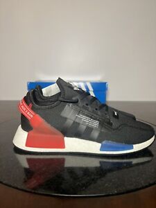 Adidas Original NMD_R1.V2 Black Red Blue Shoes GY6162 Men's Size 12