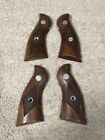 Lot (4) RUGER SECURITY / SPEED SIX Diamond Checkered Wood Grips parts restore B