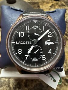 Men’s Lacoste Watch Rose Gold Colored Leather Band L.C.123.1.34.2960 Rare!