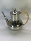 Vintage Royal Holland Pewter Coffee Pot Tea Pot Rattan Handle Mid Century