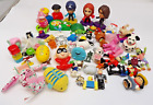 Random Mixed Small Toy Lot 54 Pieces Figures Animals Plastic Plush 1980-2020s