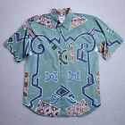 Territory Ahead Button Up Shirt XXL Southwestern Geometric Abstract Teal Mens