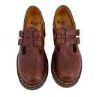 Dr. Martens Mary Jane Brown Smooth Leather Double Buckle Oxford Classic Shoes 8