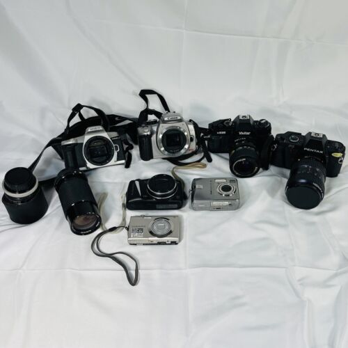 Camera Lot Canon Pentax Minolta  Vivitar Digital Film Lens
