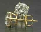 2Ct Lab Created Moissanite Screw Back Stud Earrings 14K Yellow Gold Plated