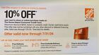 New ListingHome Depot Coupon(HD Credit Card Required)10% off Store/Online Valid 7/31/2024,