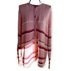 Vintage Northern Reflections Granny Cardigan Striped Pink Floral Buttons XL