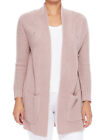 Women's Two Pockets Long Sleeve Open Front Drape Sweater Cardigan Jacket HK8189