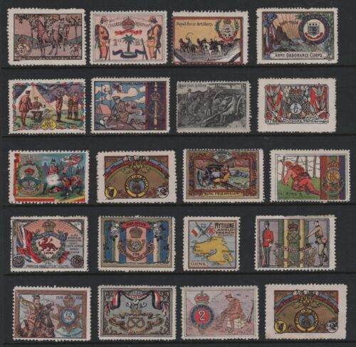 An Accumulation of British WWI Patriotic Labels MNG / MH