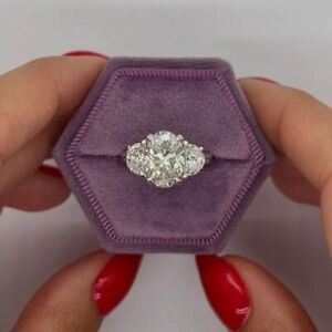 Solid 950 Platinum Certified Diamond Wedding Ring IGI GIA Oval 4 Carat Lab Grown